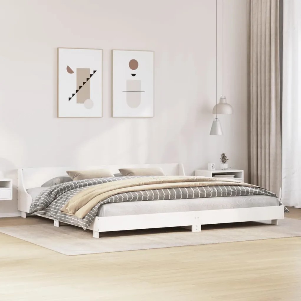 Letto senza materasso bianco 180x200 cm legno massello di pino