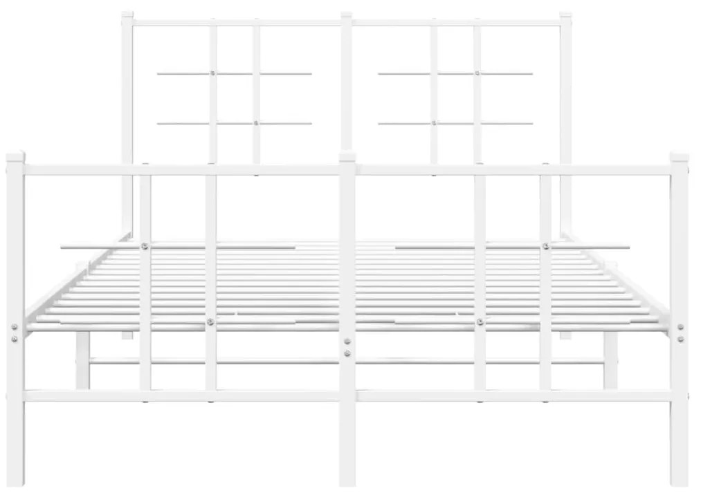 Giroletto con testiera e pediera metallo bianco 120x190 cm