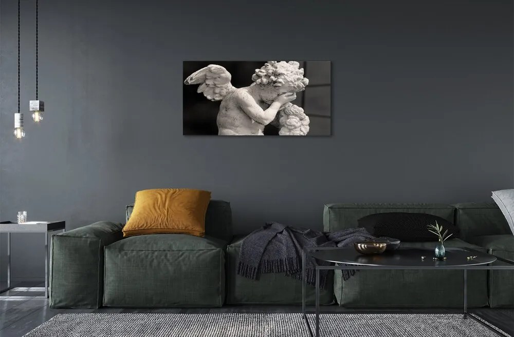 Quadro in vetro Angelo piangente 140x70 cm
