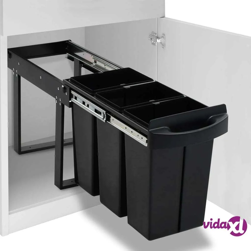 vidaXL Cestino Estraibile per Mobile Cucina Chiusura Ammortizzata 36L
