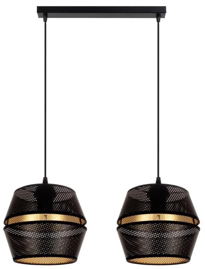 Lampadario a cavo PARIS 2xE27/60W/230V nero/oro