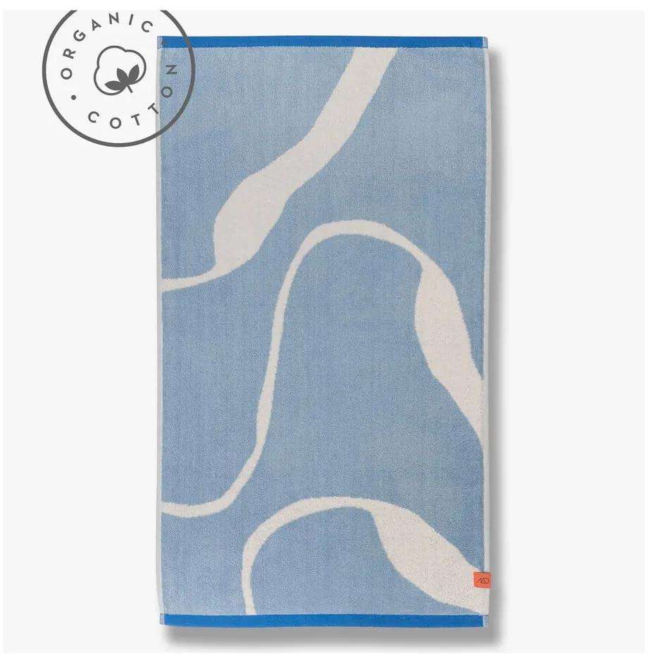 Asciugamano in cotone biologico bianco e blu 70x133 cm Nova Arte - Mette Ditmer Denmark