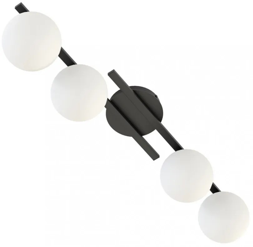 Lampada da soffitto in acciaio KAIRO 4 da interno 4xE14 Colore del corpo Nero e Bianco