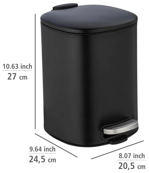 WENKO 24781100 - Cestino ALASSIO 20,5x27 cm nero