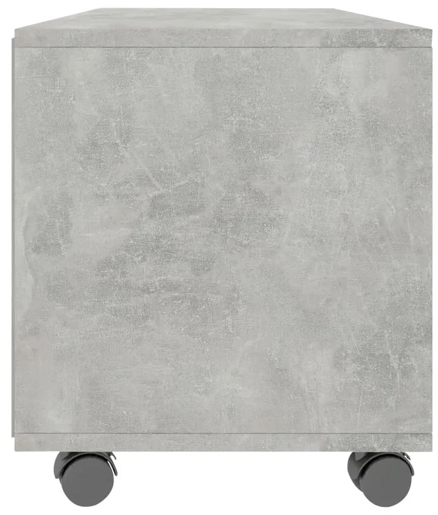 Mobile tv con ruote grigio cemento 90x35x35 cm in multistrato