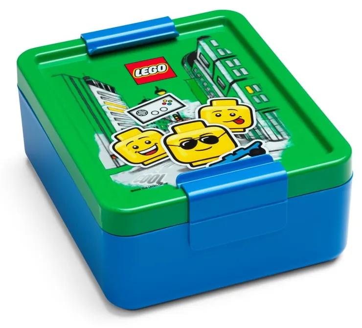 Scatola per snack blu con coperchio verde Iconic - LEGO®