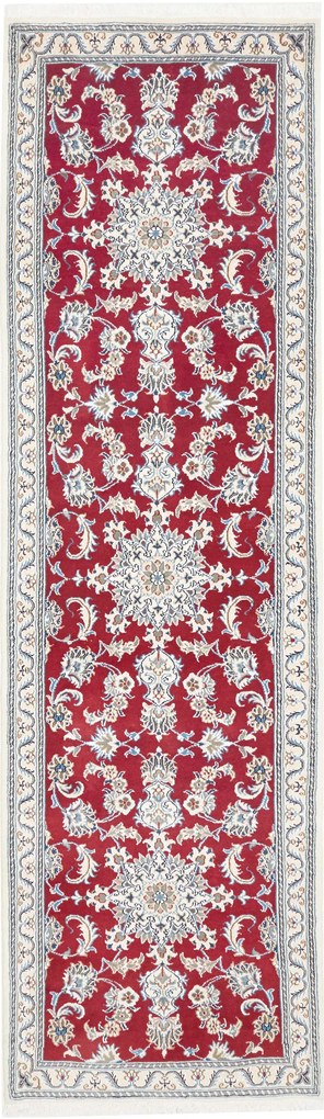 Nain Tappeto persiano 290x80 Rosso (Iran) Annodato A Mano
