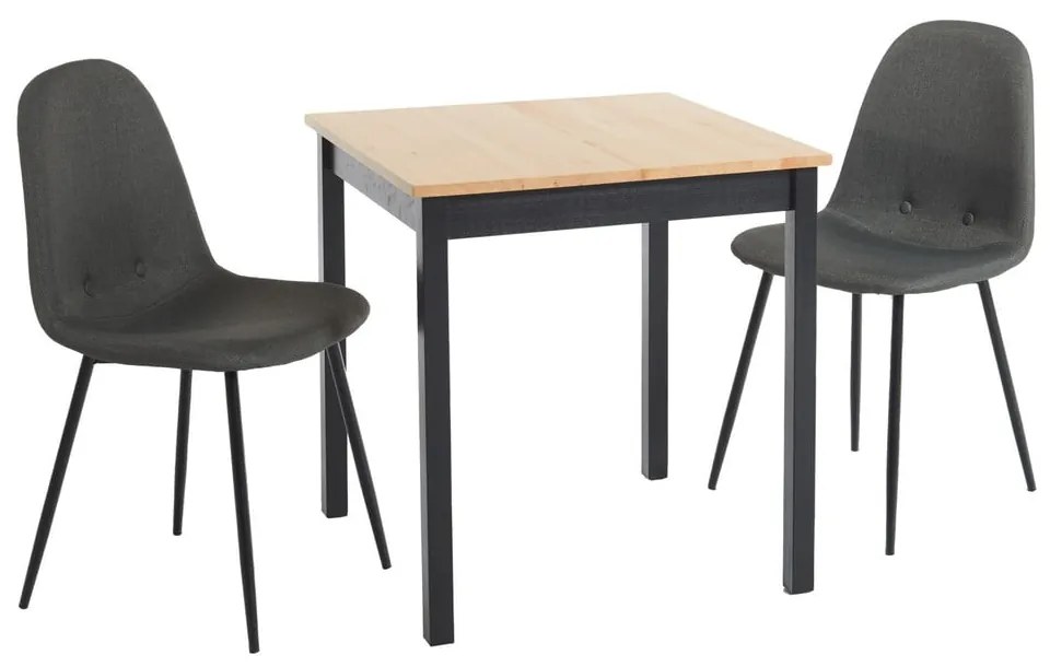 Tavolo da pranzo in legno di pino con struttura nera , 70 x 70 cm Sydney - Bonami Essentials