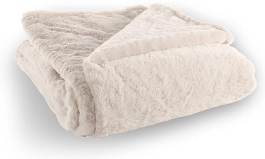 Coperta bianca/beige in pelliccia finta 150x200 cm Ruby – Tiseco Home Studio