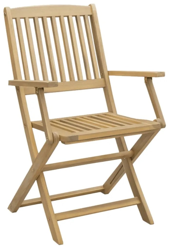 Set da pranzo per giardino 5 pz in legno massello di acacia