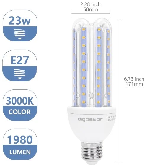 Lampadina LED E27/23W/230V 3000K - Aigostar