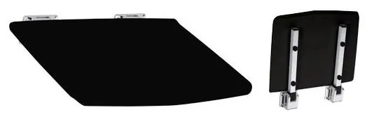 Sedile per doccia 35x7 cm argento/nero