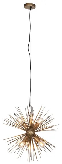 Lampada a sospensione Art Déco oro 6 luci - Broom