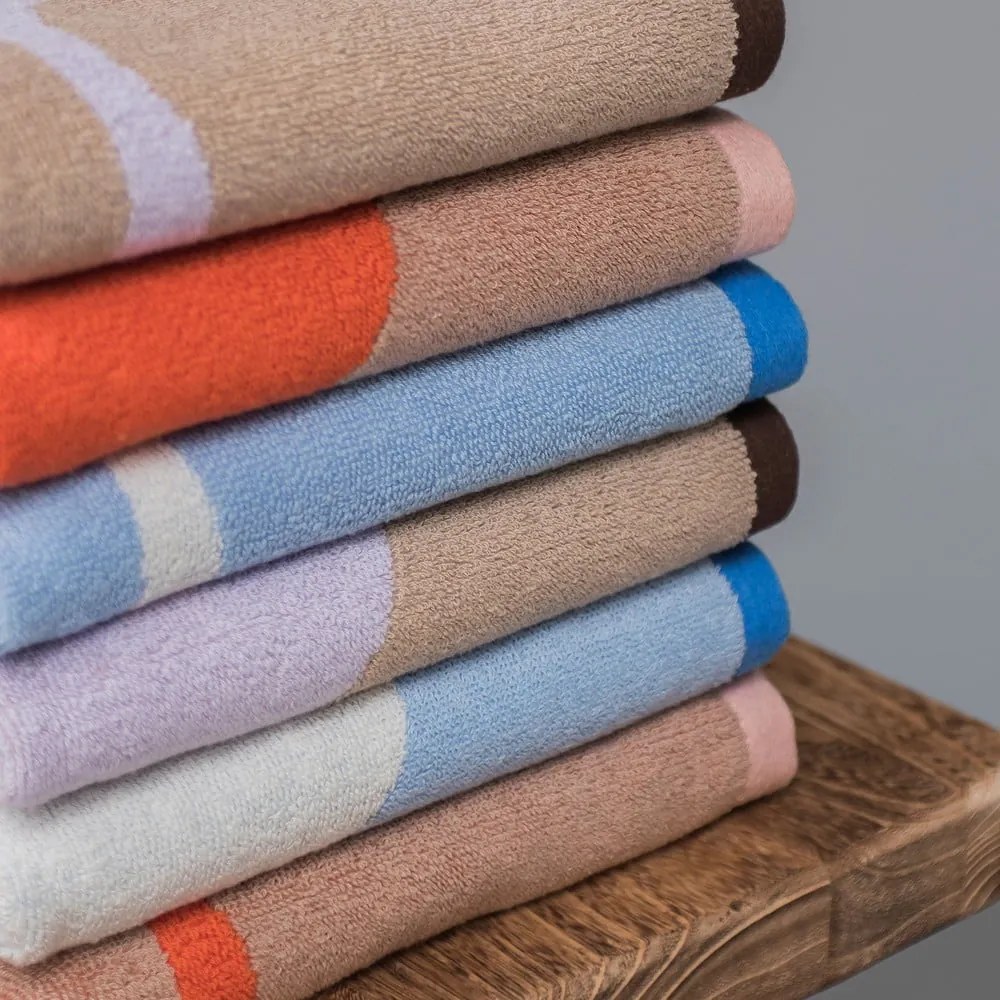 Asciugamani bianchi e blu in set da 2 pezzi in cotone biologico 50x90 cm Nova Arte - Mette Ditmer Denmark