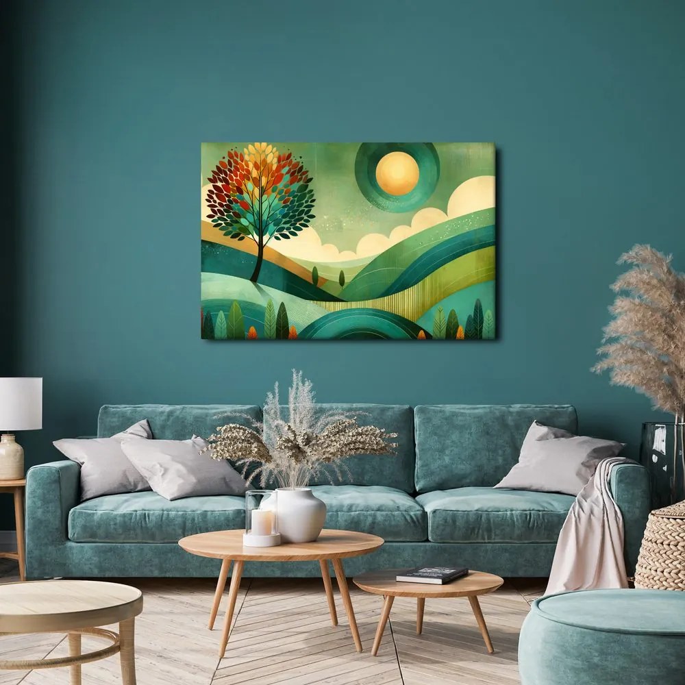 Quadro su tela – Albero della vita nel paesaggio