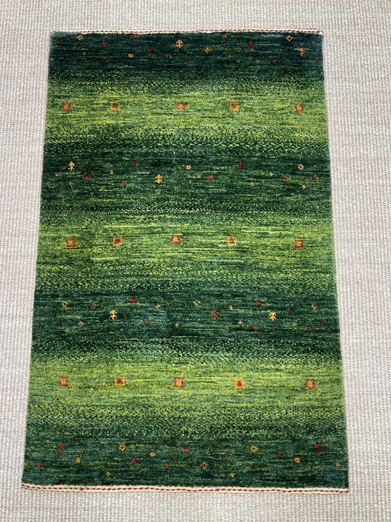 Loribaft Tappeto persiano 100x60 Verde (Iran) Annodato A Mano