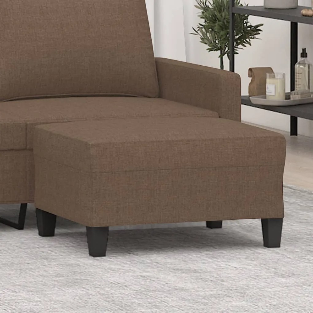 Poggiapiedi Marrone 70x55x41 Cm İn Tessuto /