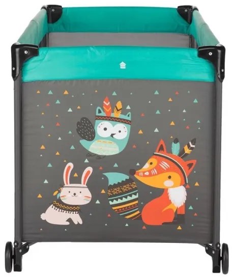 PETITE&MARS - Lettino da viaggio KOOT-FOX turchese