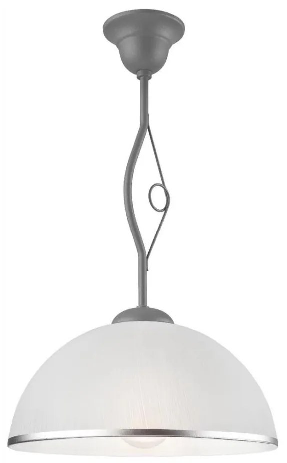 Lampadario a sospensione con supporto rigido RETRO 1xE27/60W/230V argento