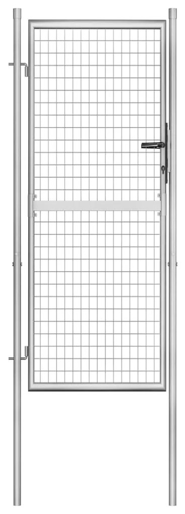 Cancello Per Giardino İn Acciaio Zincato 105x250cm Argento /