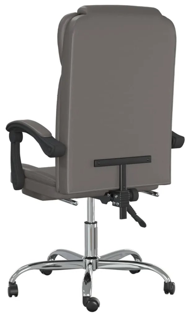 Poltrona da ufficio reclinabile grigia in similpelle