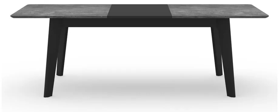 Tavolo da pranzo pieghevole nero con piano in cemento 100x180 cm Shadow - TemaHome