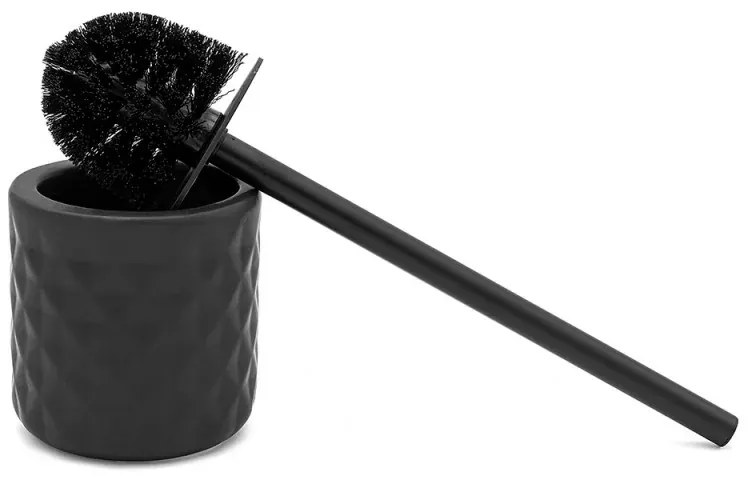 Scopino wc nero da appoggio in ceramica Cristal