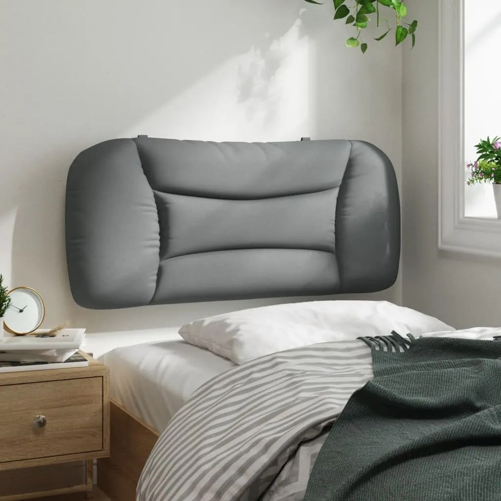 Cuscino testiera grigio chiaro 80 cm in tessuto