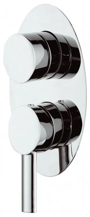 Kamalu - Miscelatore doccia a muro con deviatore a 3 vie in ottone cromato | Orian-DD5