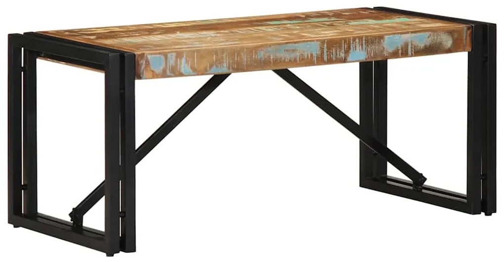 Tavolino Salotto Multicolore 80x40x35cm Legno Massello Recupero /