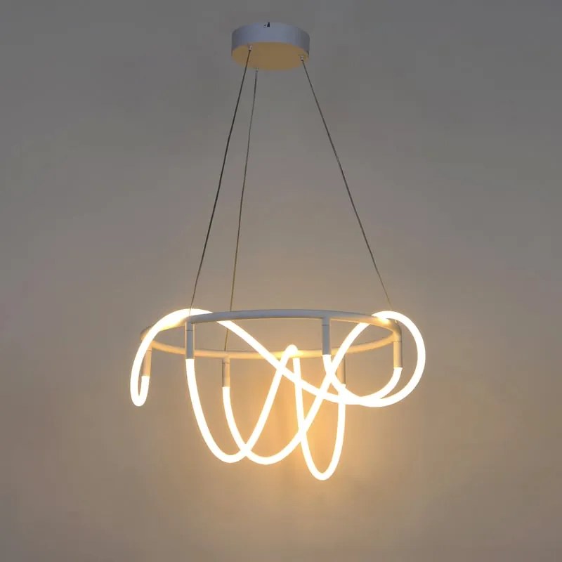 Lampadario LED design Anelo bianco Ø50cm, luce con 3 temperature di colore 6250 lumen, INSPIRE
