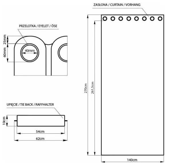Tenda parzialmente oscurante viola in velluto 140x270 cm Eyelets – Restilo