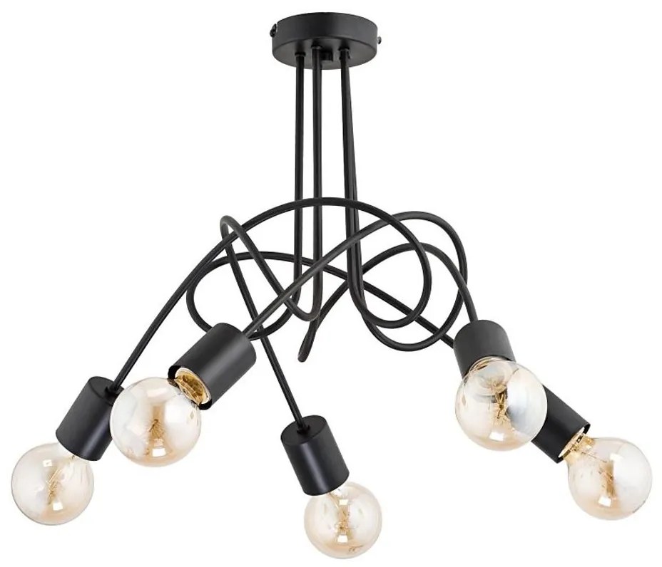 Lampadario a plafone TANGO 5xE27/60W/230V nero
