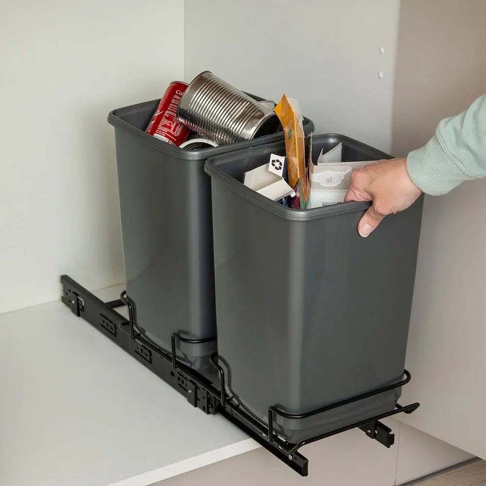 Contenitori per rifiuti in plastica in set da 2 pezzi 20 l - Addis