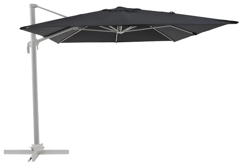 Ombrellone decentrato grigio AURA NATERIAL L 298 x 386 cm con telo grigio