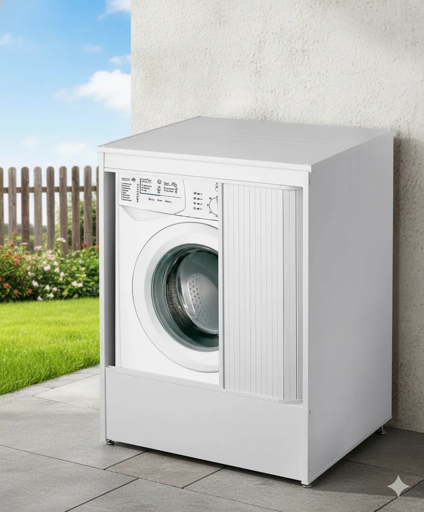 Coprilavatrice da Esterno in PVC 70x94x60 cm con Serranda Forlani Esterni Roc Bianco...