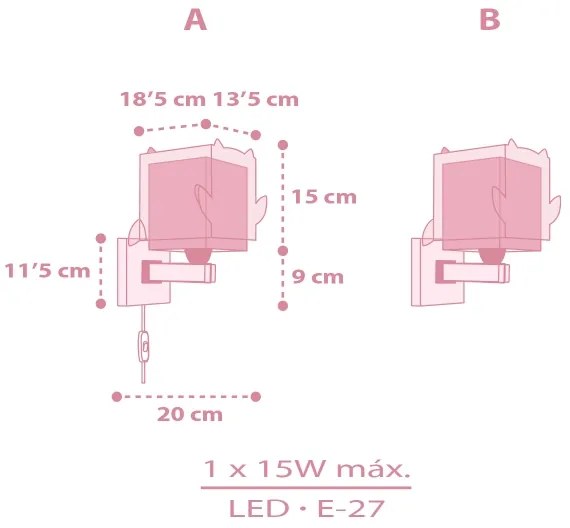 Dalber 64489 - Applique per bambini LITTLE FRIENDS 1xE27/15W/230V
