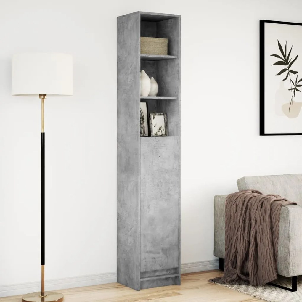 Credenza con led grigio cemento 36x32,5x200cm legno multistrato