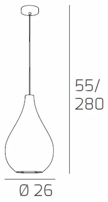 Sospensione Contemporanea Drop Metallo Cromo Vetro Rame 1 Luce E14 D.26Cm