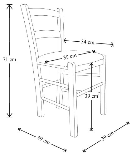 Sedia in legno seduta in paglia MEZZANA Noce 71x39x39 cm