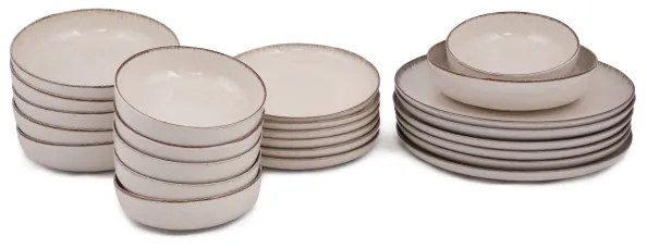 Servizio di piatti 24 pezzi beige/porcellana