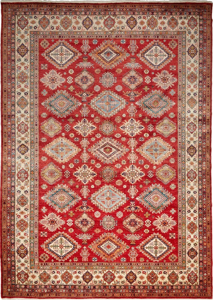 Kazak Tappeto 300x410 Rosso (Pakistan) Annodato A Mano