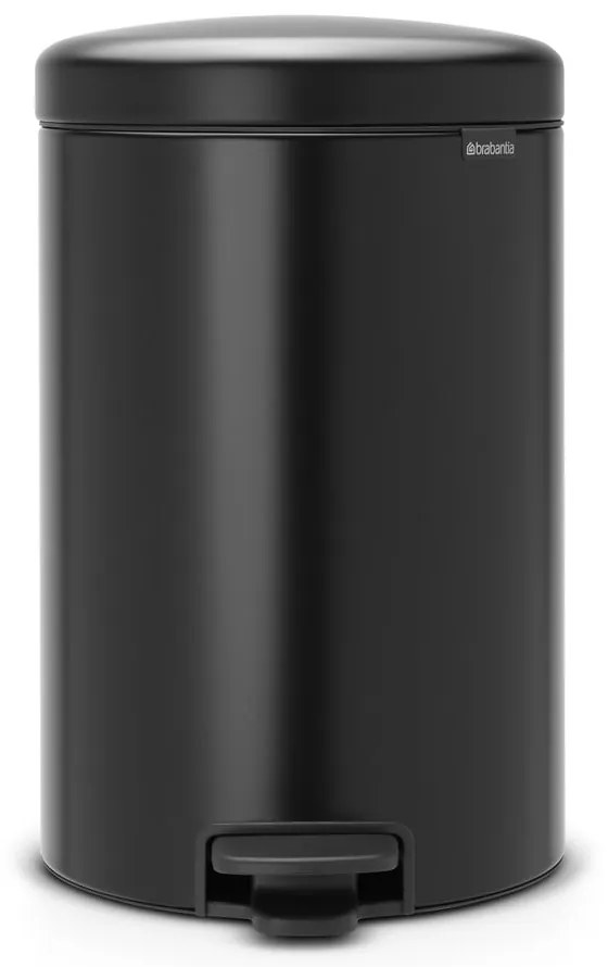 Cestino per la spazzatura nero opaco in acciaio con pedale 20 l NewIcon – Brabantia