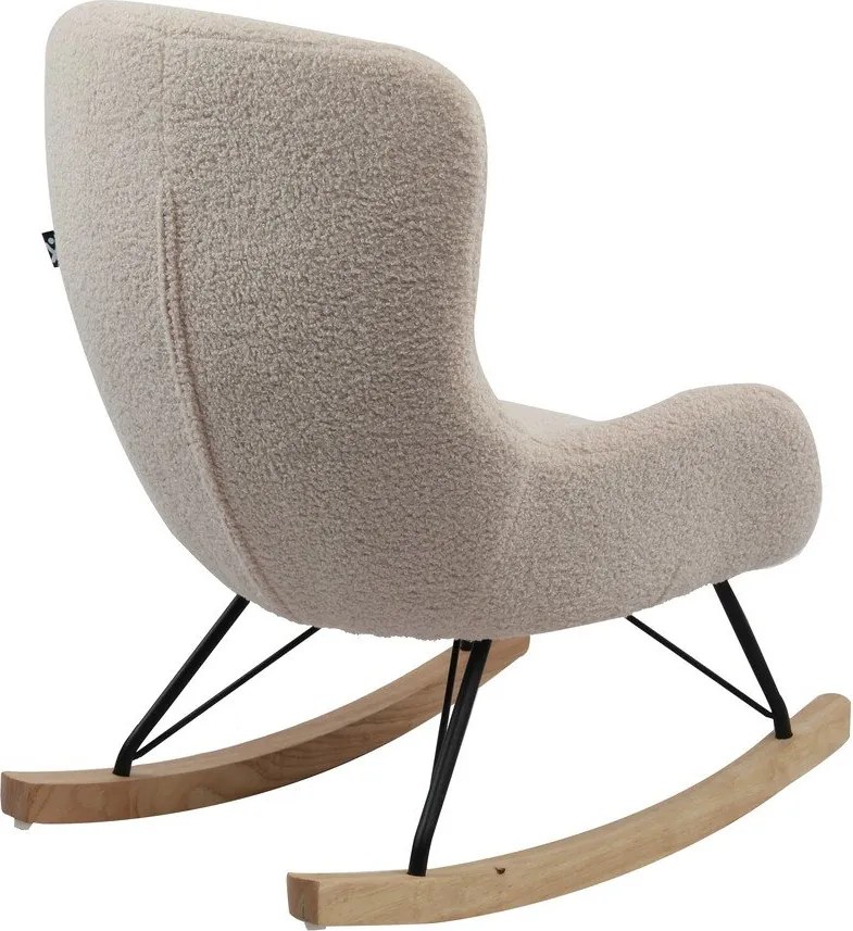 Poltrona per bambini a dondolo beige con rivestimento in bouclé Rocky – Vipack