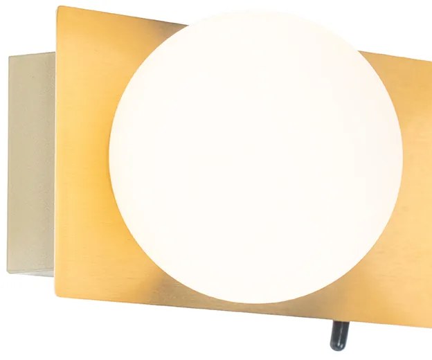 Applique da parete oro 28 cm IP44 2 luci con interruttore - Cederic