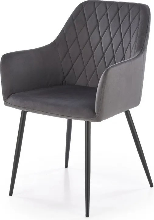 Sedia K558 grigio velluto