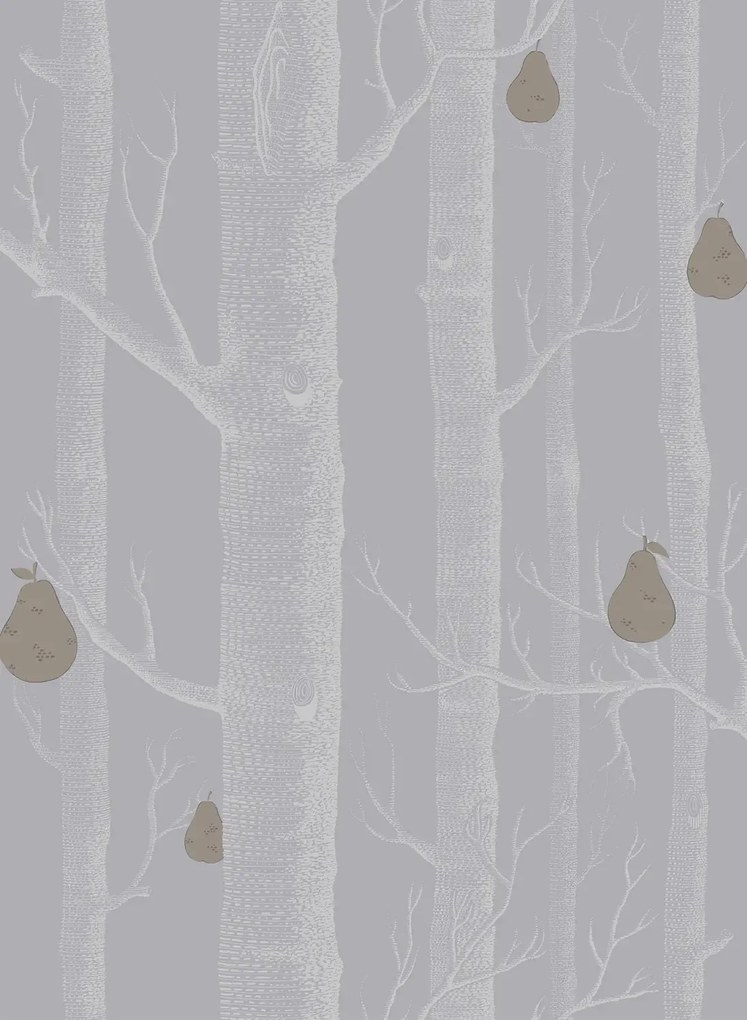 Woods & Pears - Designtapete v. Cole and Son - Slate/ Silver
