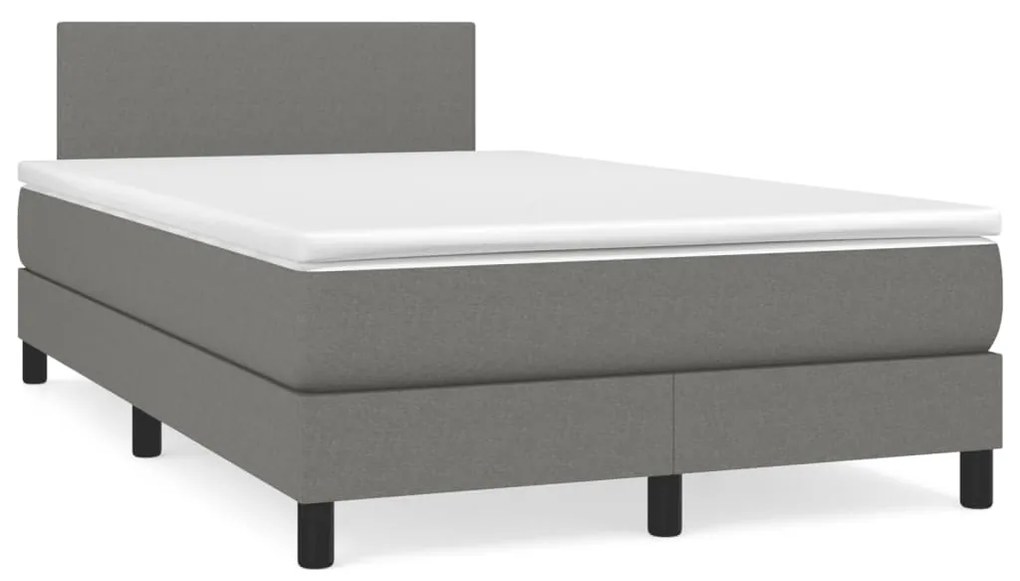 Letto A Molle Materasso E Led Grigio Scuro 120x190cm İn Tessuto /