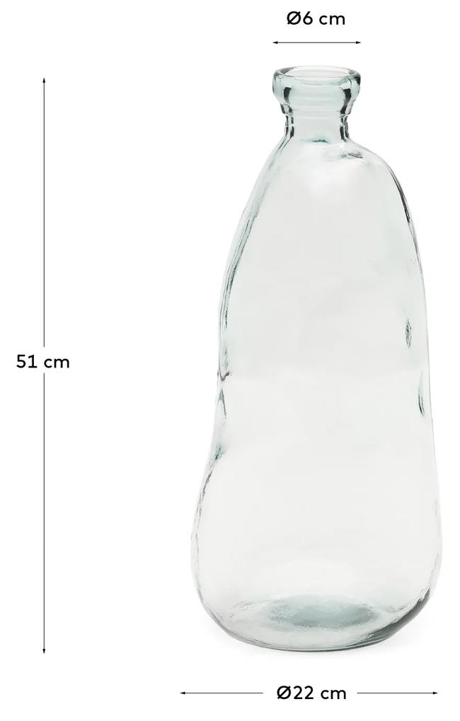 Kave Home - Vaso Brenna in vetro trasparente 100% riciclato 51 cm