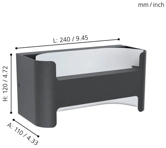 Eglo 98729 - Applique a LED da esterno PASSIRANO LED/4,8W/230V IP44
